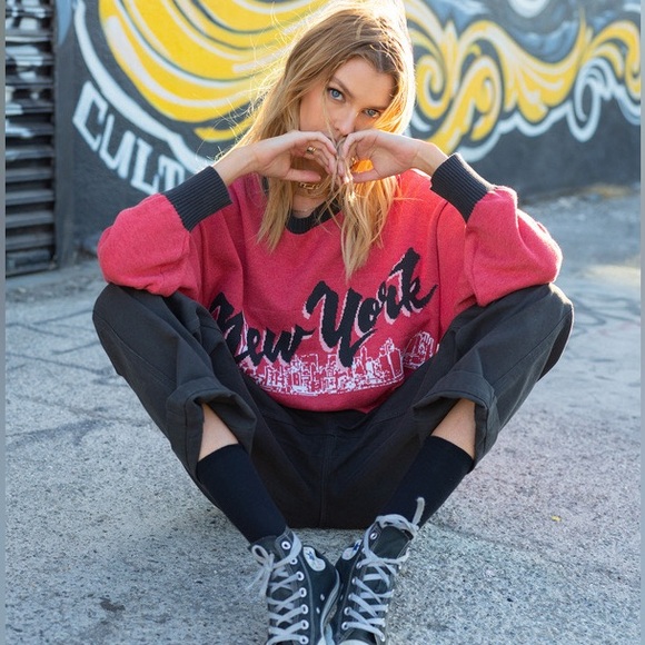 RVCA X STELLA MAXWELL Women’s Skyline Sweater / Orange / Size: Large - Picture 1 of 11